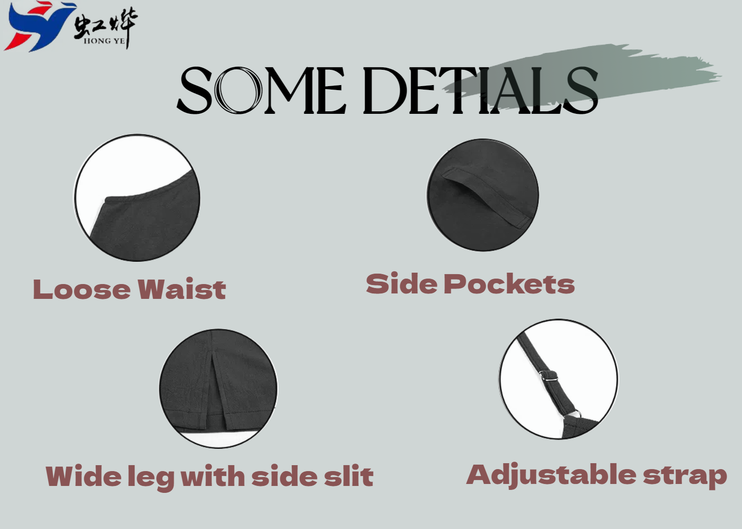 some details of casual pants
